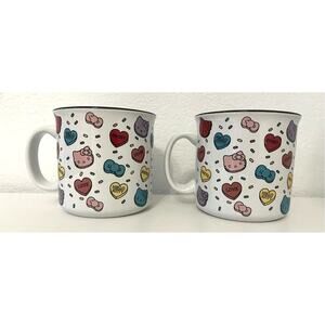 Hello Kitty Heart Candy Coffee Cups Set of Two- Valentine or Year Round